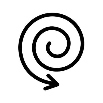 Vector illustration of linear spiral arrow. Stock Illustration