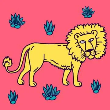 Vector illustration of Lion cartoon set collection Stock-Illustration
