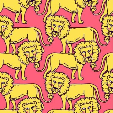 Vector illustration of Lion cartoon set collection Stock Illustration