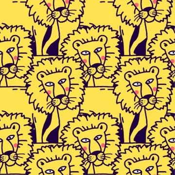 Vector illustration of Lion cartoon set collection Stock-Illustration