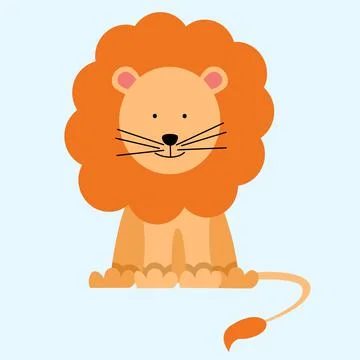 Vector illustration of a lion in a flat style Stock Illustration