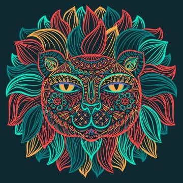 Vector illustration. Lion. Stock Illustration