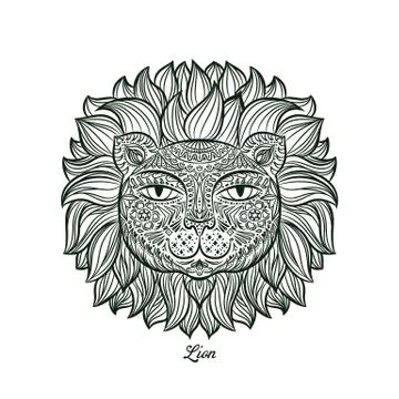 Vector illustration. Lion. Illustrazione stock