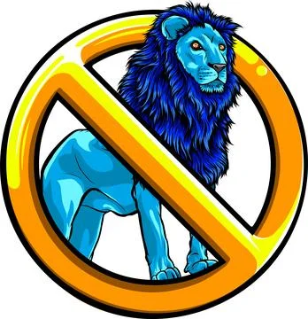 Vector illustration of lion on white background Stock Illustration