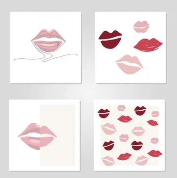 Vector illustration of lips set Stock Illustration