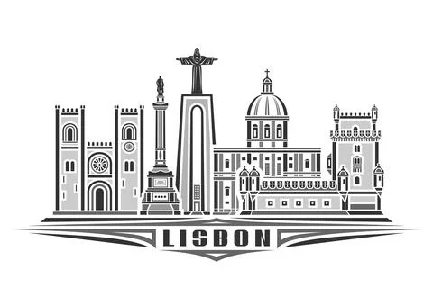 Vector illustration of Lisbon Ilustração Stock