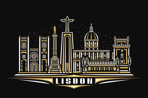 Vector illustration of Lisbon Ilustração Stock