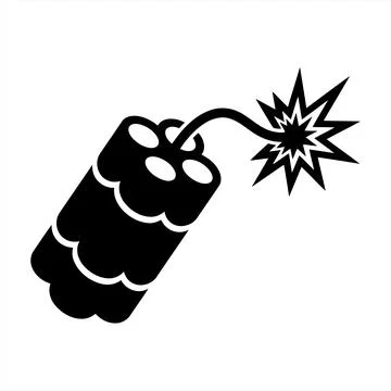 Vector Illustration of a Lit Dynamite Stick Bundle Representing Explosive A.. Ilustração Stock
