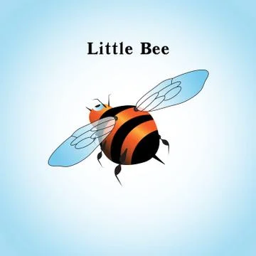 Vector illustration of a little bee flying in the sky Stock-Illustration
