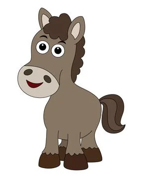 Vector illustration little donkey is doing the smiling Stock Illustration