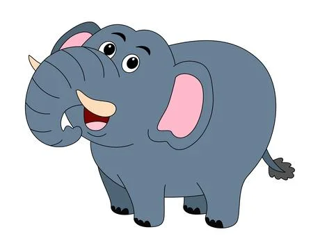Vector illustration little elephant is doing the smiling Illustrazione stock