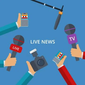 Vector illustration of live news Stock Illustration