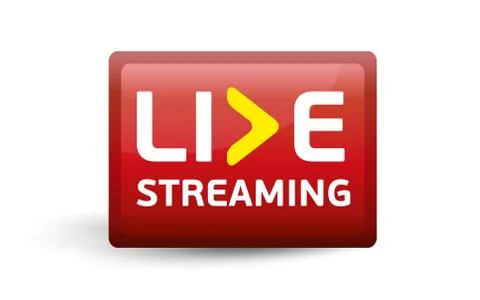 Vector illustration Live streaming red button. Vector illustration. Stock Illustration