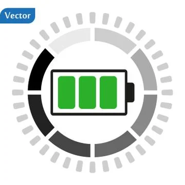 Vector illustration of loading battery for energy storage green power visuals Illustrazione stock