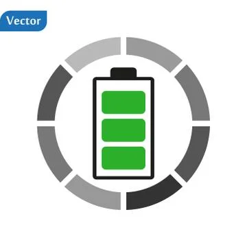 Vector illustration of loading battery for energy storage green power visuals Stock Illustration