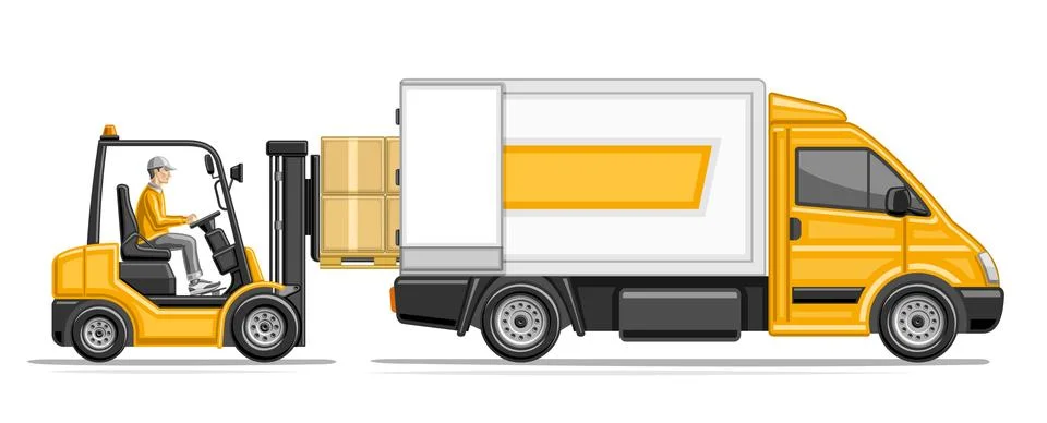 Vector illustration of Loading Truck Stock Illustration