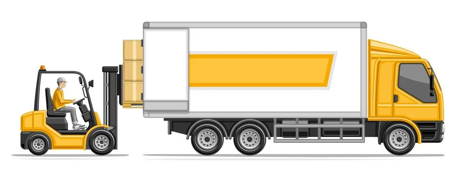 Vector illustration of Loading Truck Stock Illustration