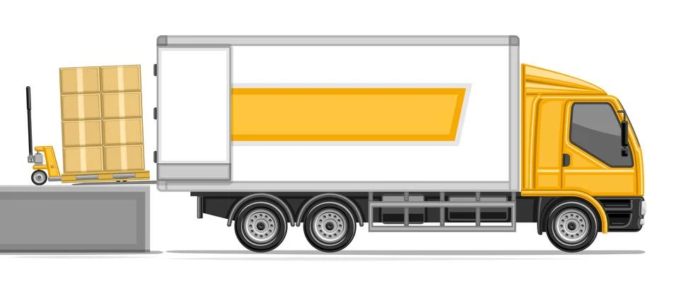 Vector illustration of Loading Truck Stock Illustration