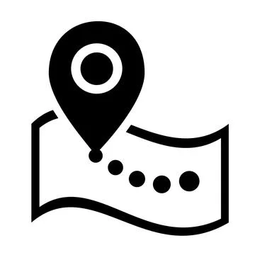 Vector illustration, location icon, route. Stock Illustration