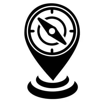 Vector illustration, location icon, route, compass. Stock Illustration