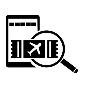 Vector illustration, logo, air ticket search icon. Stock Illustration