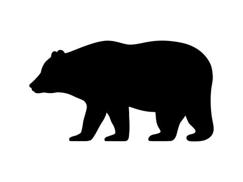 Vector illustration logo bear silhouette Stock Illustration