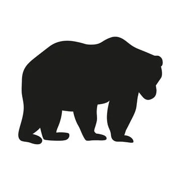 Vector illustration logo bear silhouette. Minimal style. Stock Illustration