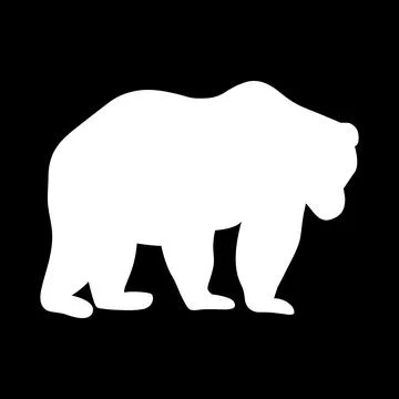 Vector illustration logo bear silhouette. Minimal style. Stock Illustration