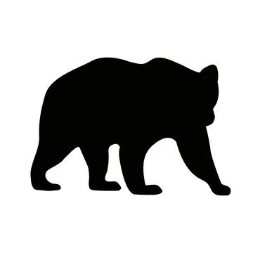 Vector illustration logo bear silhouette. Minimal style. Stock Illustration