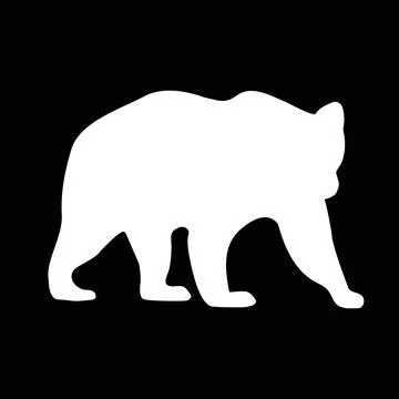 Vector illustration logo bear silhouette. Minimal style. Stock Illustration