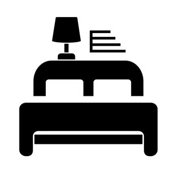 Vector illustration, logo, bed icon. Furniture. Stock Illustration