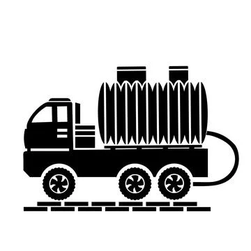Vector illustration, logo, car icon for septic tank. Illustrazione stock