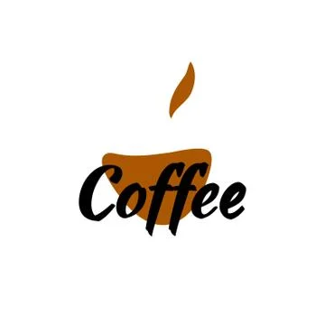 Vector illustration logo coffee with an abstract cup with black and brown Stock Illustration