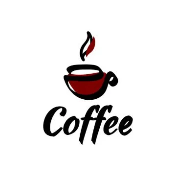 Vector illustration logo coffee with an abstract cup with black and brown Stock Illustration