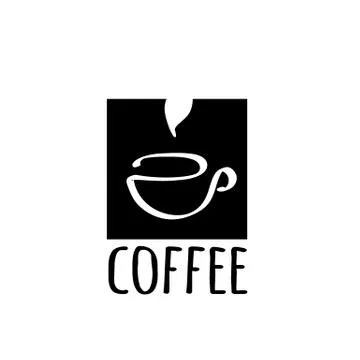 Vector illustration logo coffee with an abstract cup, black and white Stock Illustration