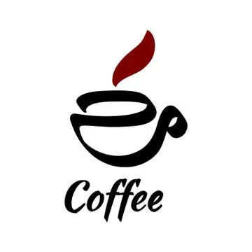 Vector illustration logo coffee with an abstract cup with black and brown Stock Illustration