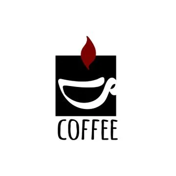 Vector illustration logo coffee with an abstract cup with black and brown Stock Illustration