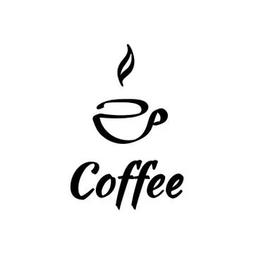 Vector illustration logo coffee with an abstract cup, black and white Stock Illustration
