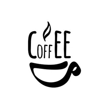 Vector illustration logo coffee with an abstract cup, black and white Stock Illustration