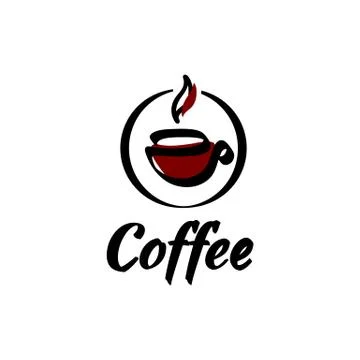 Vector illustration logo coffee with an abstract cup with black and brown Stock Illustration