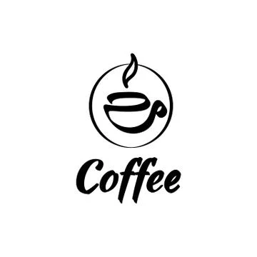 Vector illustration logo coffee with an abstract cup, black and white Stock Illustration