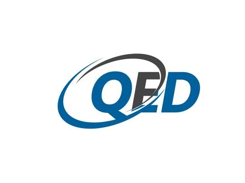 Vector illustration, logo design with letters qed Stock Illustration