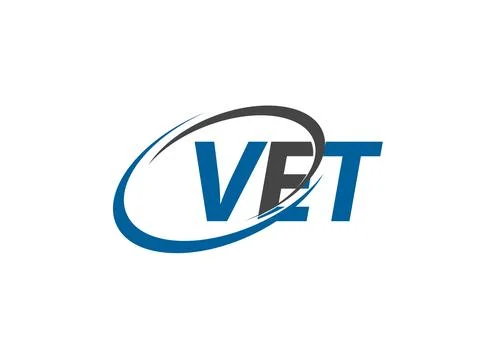 Vector illustration, logo design with letters vet Stock Illustration