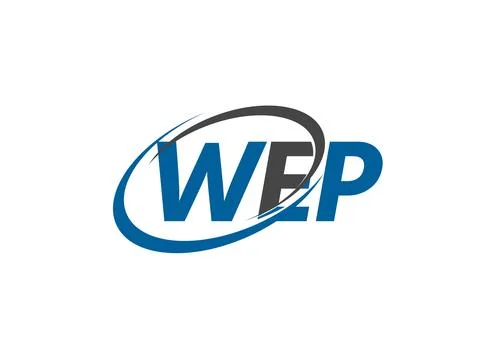 Vector illustration, logo design with letters wep Stock Illustration