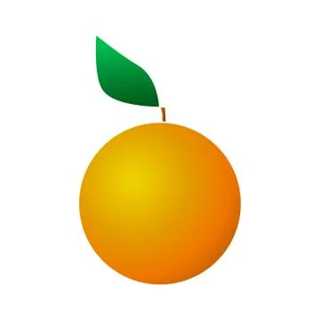 Vector illustration logo fruit orange with green leaf Stock Illustration
