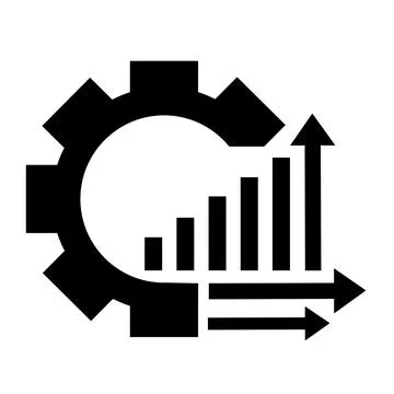Vector illustration, logo, gear and arrow icon. Isolated on a white background. Stock Illustration