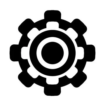 Vector illustration, logo, gear icon. Stock Illustration