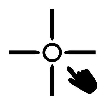 Vector illustration, logo, hand and index finger icon. Goal. Stock Illustration