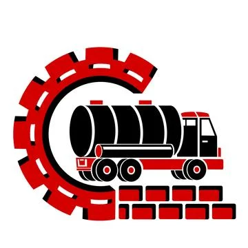 Vector illustration, logo, icon of a liquid transportation vehicle. car, truck.	 Stock Illustration