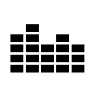Vector illustration, logo, music equalizer icon. Chart. Illustrazione stock